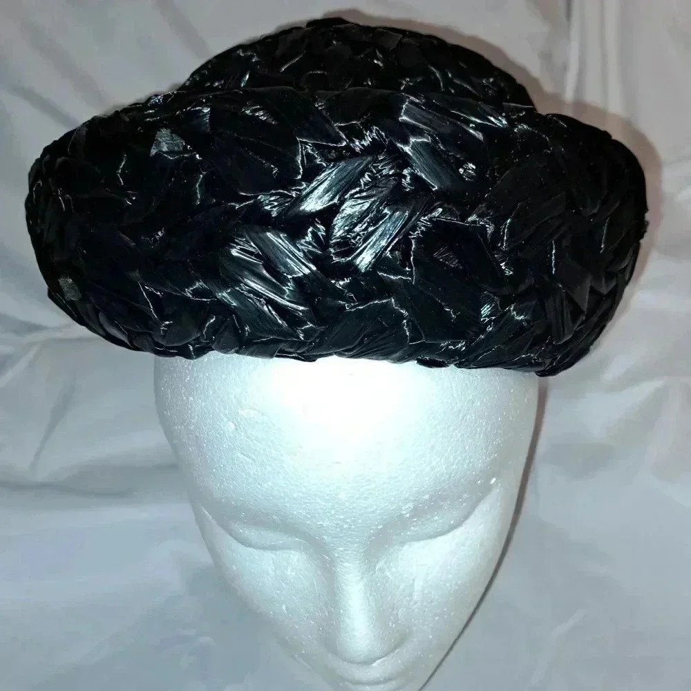 Vintage Valerie Women's Black Straw Hat